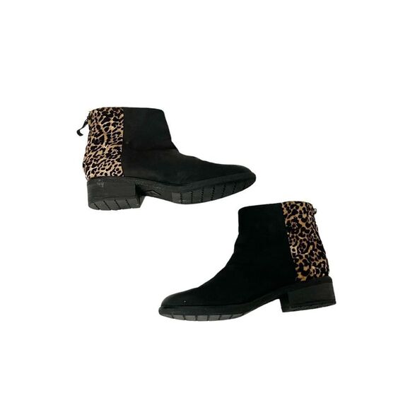 Sperry Maya Belle Black & Animal Leopard Print Chelsea Ankle Boot Size 11 - Picture 4 of 7
